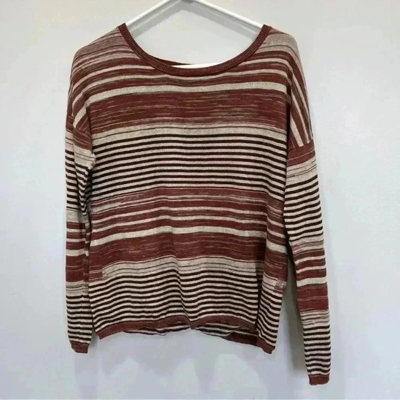 PRANA Adelaide  multicolor striped metallic‎ pullover sweater size M - Picture 1 of 8